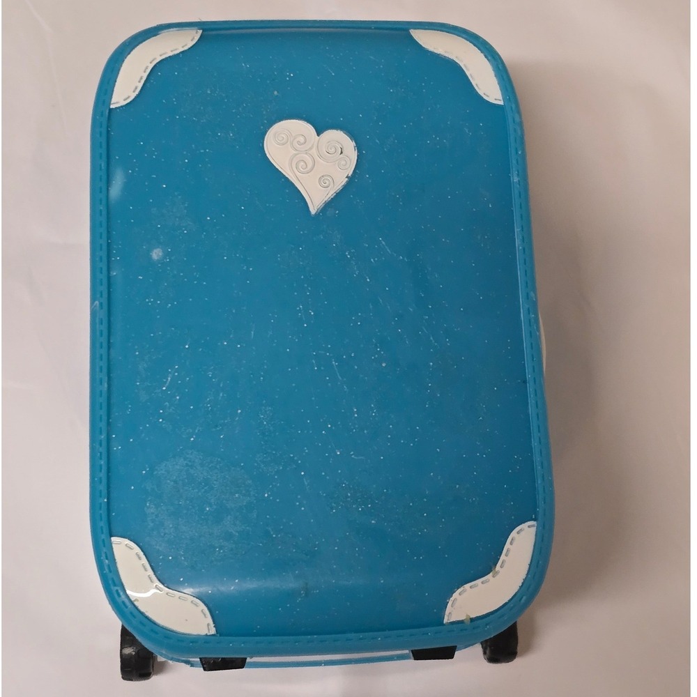 Our Generation Doll Blue Glitter Rolling Hard Suitcase 18" Doll, Battat
